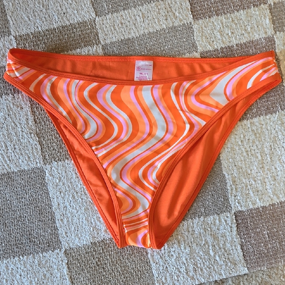 Vibrant Orange Swirl Bikini Bottom